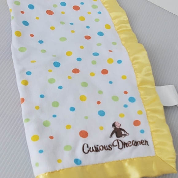 Curious George Dreamer Lovey Security Baby Blanket Colorful Polka Dot Monkey - Picture 6 of 6